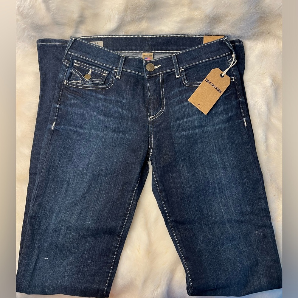 True Religion 28 Becca Bootcut Darkwash NWT